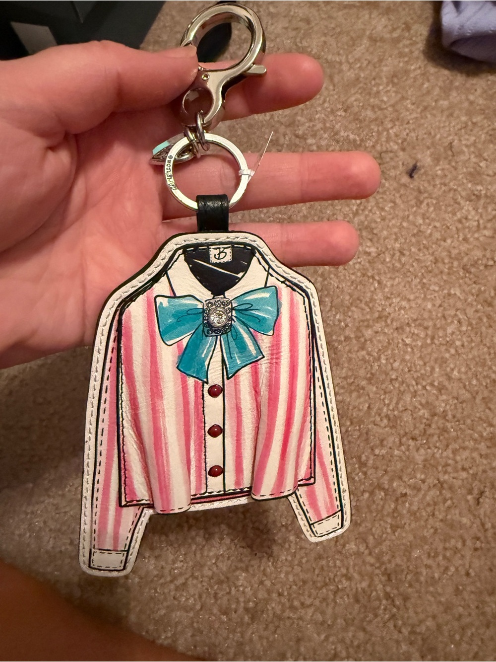 NWT Brighton Jacket Keychain with Turquoise Bow